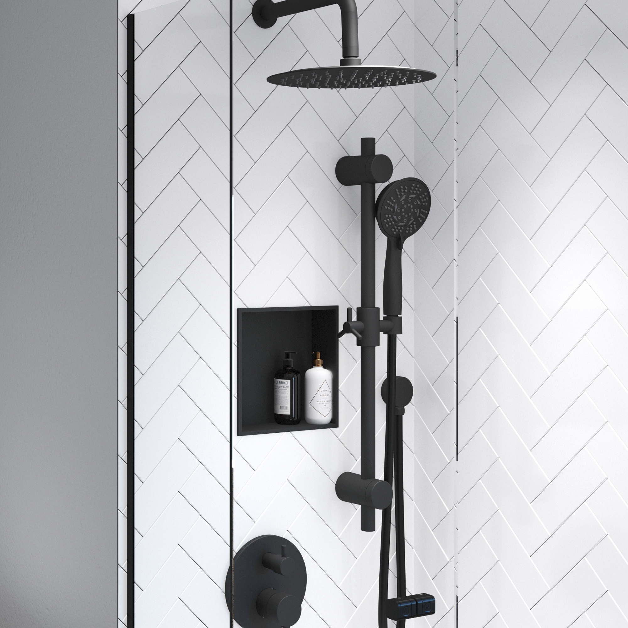 JACUZZI® 30 Matte Black Shower Shelf